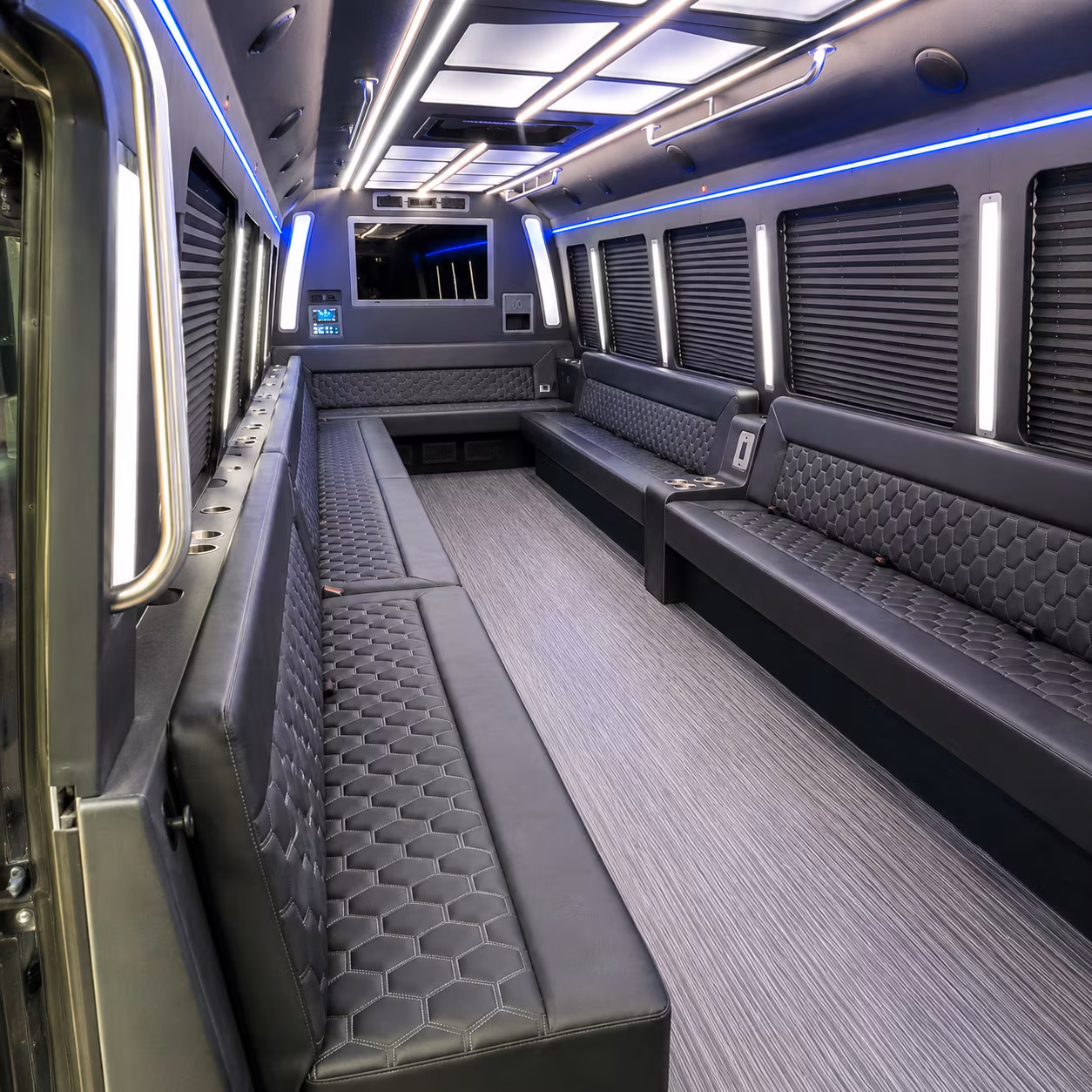 rialto 40 passenger party bus interior