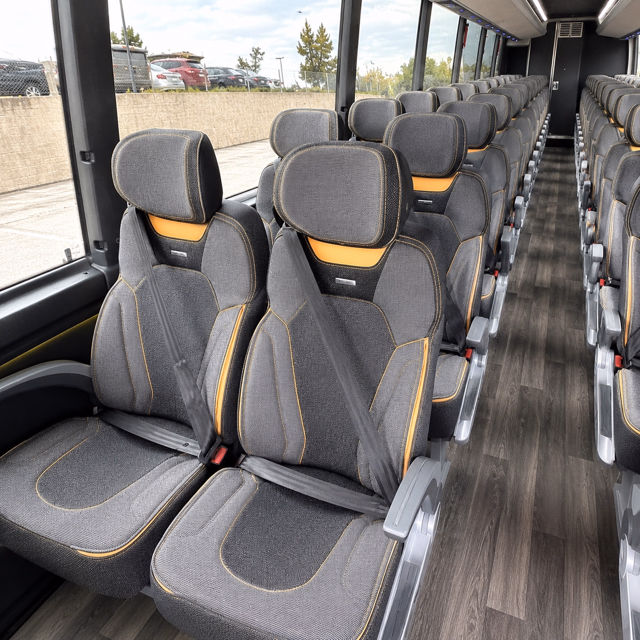 rialto charter bus rental interior