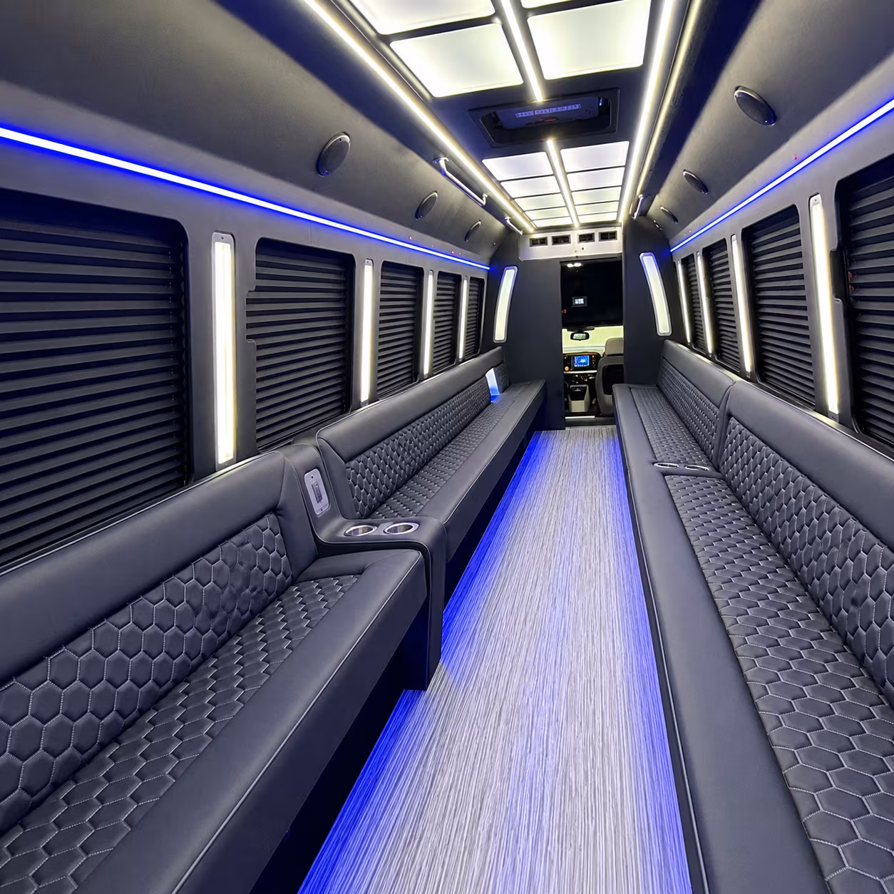 rialto party bus rental interior